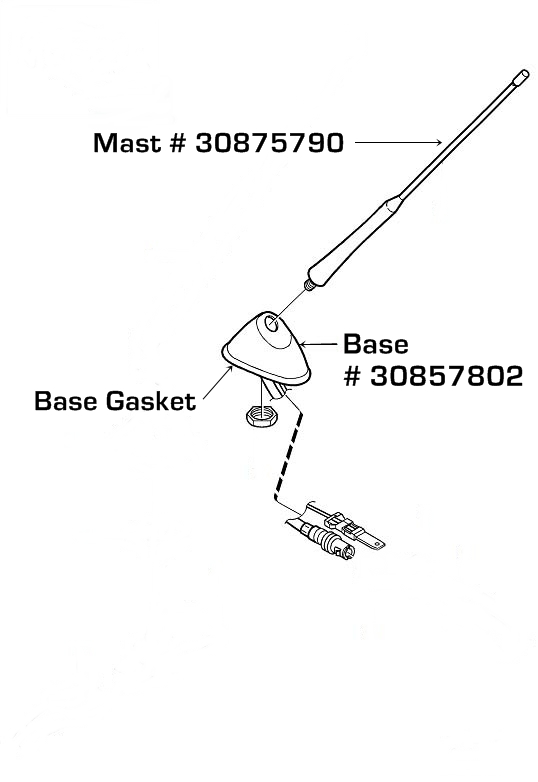 Antenna Mast For 1991 Volvo 940 PN# 3533569 URO
